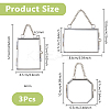 3Pcs 3 Styles Glass Hanging Photo Frame HJEW-DC0001-18-2