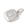 Rack Plating Brass Micro Pave CLear Cubic Zirconia Charms KK-E110-14P-Q-2