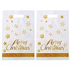 50Pcs Merry Christmas Snowflake Printed Transparent OPP Cellophane Packaging Bags with Die Cut Hole Handles ABAG-C013-02-1