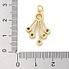Rack Plating Brass Micro Pave Cubic Zirconia Pendants KK-Z071-74G-02-3