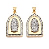 Brass Micro Pave Cubic Zirconia Pendants KK-T070-27G-1