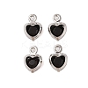 Heart Rack Plating Brass Glass Pendants KK-S385-01P-01-1