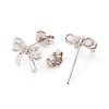 Brass Micro Pave Clear Cubic Zirconia Ear Studs EJEW-G281-15P-3