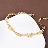Brass Pave Clear Cubic Zirconia Bowknot and Hollow Moon Link Bracelets BJEW-D387-01G-3