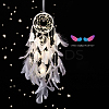 Indian Style Cotton Rope Woven Net/Web with Feather Pendant Decoration HJEW-PW0001-029B-01-1