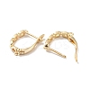 Cross Chain Shape Rack Plating Brass Hoop Earring Findings with Latch Back Closure KK-D083-07G-2