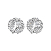 Clear Cubic Zirconia Flower Stud Earrings EJEW-N012-48P-2