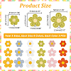 54pcs 18 Style Candy Color Two Tone Crochet Flower Appliques PATC-GA0001-23-2