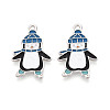 Rack Plating Alloy Enamel Penguin Pendants ENAM-T024-68A-P-1