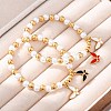 201 Stainless Steel Round Beaded Stretch Bracelets BJEW-C090-03G-D-1