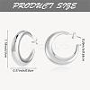 Crescent Moon Chunky Stud Earrings Half Hoop Earrings Open Oval Drop Earrings Teardrop Hoop Dangle Earrings Pull Through Hoop Earrings Statement Jewelry Gift for Women JE1089B-2