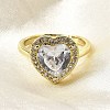 Brass Micro Pave Cubic Zirconia Adjustable Finger Rings for Women RJEW-L130-003G-1
