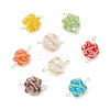 8Pcs 8 Colors Glass Beaded Round Sphere Links PALLOY-MZ00874-1