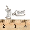 Brass Micro Pave Clear Cubic Zirconia Charms KK-G490-21P-3