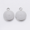 Tarnish Resistant 201 Stainless Steel Pendant Cabochon Settings STAS-P198-17-10mm-2