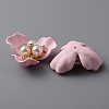 Opaque Resin Imitation Pearl & Crystal Glass Rhinestone Cabochons RESI-WH0035-26C-2