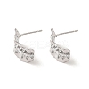 Brass Micro Pave Cubic Zirconia Studs Earring Findings LS-KK-K371-25P-2