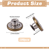 100 Sets Flat Round with Star Stainless Steel Buttons for Suspender Trousers FIND-HY0005-19-2