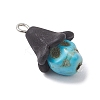 Dyed Synthetic Turquoise Pendants PALLOY-JF04264-4
