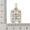 Brass Micro Pave Clear Cubic Zirconia Pendants KK-B099-01P-H-3