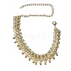Alloy Round Bead Tassel Anklets for Women FS-WG4554C-01-5