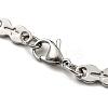 Two Tone 201 Stainless Steel Oval & Cross Link Chain Bracelet BJEW-B078-43BP-3