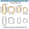 8 Pairs 4 Styles 304 Stainless Steel Oval Hoop Earrings EJEW-SC0001-75-2