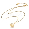 Brass Clear Cubic Zirconia Pendant Necklaces for Women NJEW-R018-02G-02-4