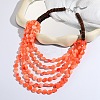 Flat Round Resin & Coconut Heishi Beaded Multi Layered Necklaces for Women FS-WGC6677-02-1