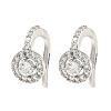 Rack Plating Brass Micro Pave Clear Cubic Zirconia Dangle Earring EJEW-C102-36P-1