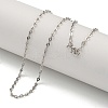 Brass Heart Link Chain Necklaces for Women NJEW-U011-10P-1
