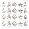 50Pcs 5 Styles Plastic with Resin Rhinestone Pendants KY-CJ0001-94-1