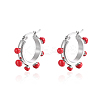 304 Stainless Steel with Pearl Hoop Earrings for Women PQ6700-2-1