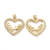 Brass Cubic Zirconia Pendants KK-G453-01G-02-1