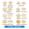 ARRICRAFT 48Pcs 8 Styles Brass Fancy Bead Caps KK-AR0004-11-2