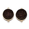Natural Druzy Agate Links Connectors G-T131-86D-2
