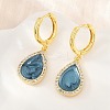 Brass Micro Pave Cubic Zirconia Hoop Dangle Earrings KK-CBA8324-11G-5