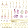DIY Leaf & Flower Glass Earrings Jewelry Making Kits DIY-FS0007-06-2
