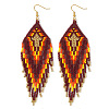 Bohemian Beach Style Handmade Tassel Seed Beaded Dangle Earrings for Women ZB5578-1