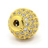 CZ Jewelry Brass Micro Pave Cubic Zirconia Round Beads ZIRC-M024-05G-2