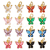 16Pcs 8 Colors Rack Plating Brass Inlaid Cubic Zirconia Charms KK-DC0001-82-1