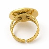 Ion Plating(IP) 304 Stainless Steel Sun & Moon Planet Open Cuff Ring for Women RJEW-B027-20G-3