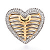 Brass Micro Pave Cubic Zirconia Adjustable Open Cuff Rings for Women RJEW-N051-06GP-2