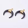 Natural Black Agate Pendants G-L466-A05-1