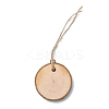 Flat Round Wood Big Pendant Decorations WOOD-F010-02-3