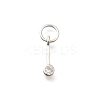 925 Streling Silver Pave Clear Cubic Zirconia Flat Round Charms LS-STER-I022-03S-1