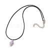 Handmade Porcelain Shell Shaped Pendant Black Waxed Cotton Cord Necklaces NJEW-JN05271-5