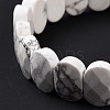 Natural Howlite Oval Beaded Stretch Bracelet G-E010-01Z-4