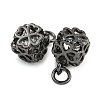 Rack Plating Brass Micro Pave Clear Cubic Zirconia Charms KK-F089-15EB-2