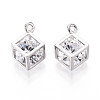 Brass Micro Pave Cubic Zirconia Charms KK-N264-02B-P-1